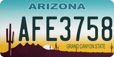AZ license plate AFE3758