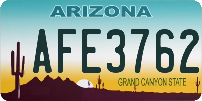 AZ license plate AFE3762