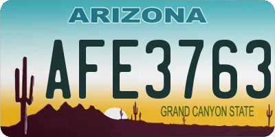 AZ license plate AFE3763