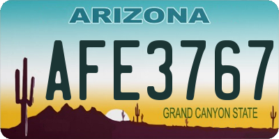 AZ license plate AFE3767