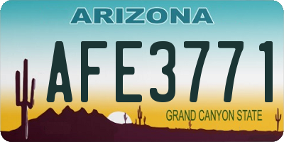 AZ license plate AFE3771