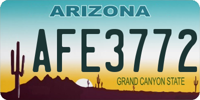 AZ license plate AFE3772