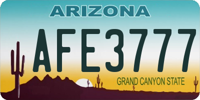 AZ license plate AFE3777