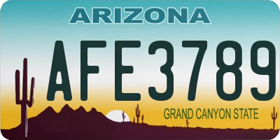 AZ license plate AFE3789