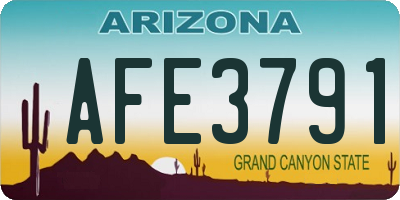 AZ license plate AFE3791