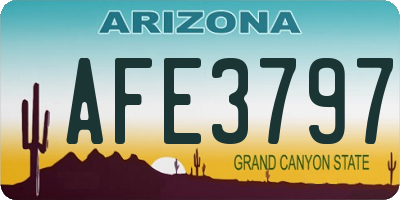 AZ license plate AFE3797