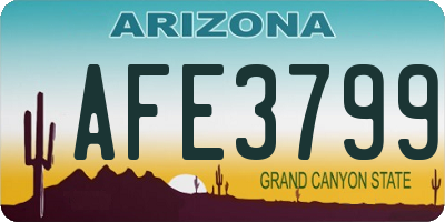 AZ license plate AFE3799