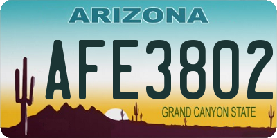 AZ license plate AFE3802