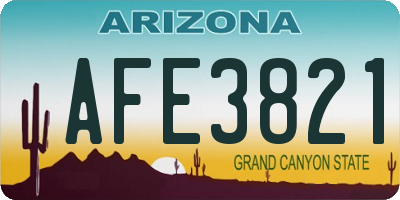 AZ license plate AFE3821
