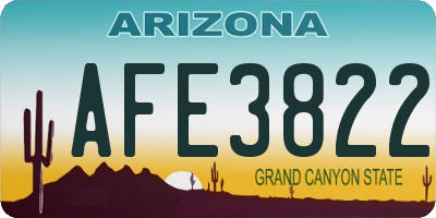 AZ license plate AFE3822