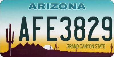 AZ license plate AFE3829
