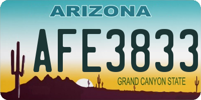 AZ license plate AFE3833