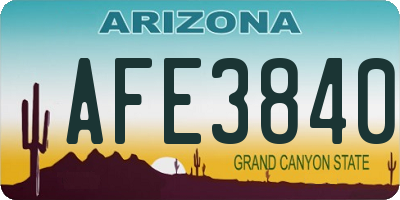 AZ license plate AFE3840