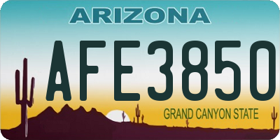 AZ license plate AFE3850