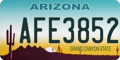 AZ license plate AFE3852