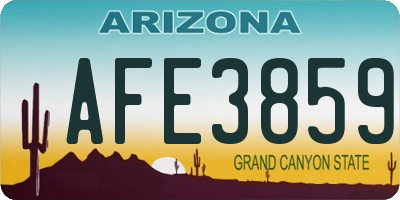 AZ license plate AFE3859