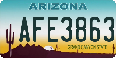 AZ license plate AFE3863