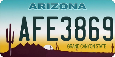 AZ license plate AFE3869