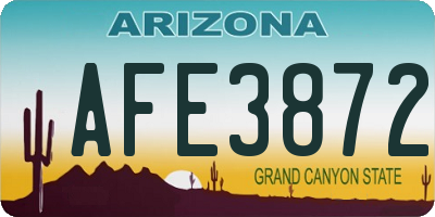 AZ license plate AFE3872