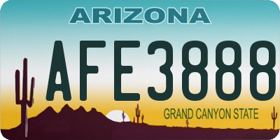 AZ license plate AFE3888