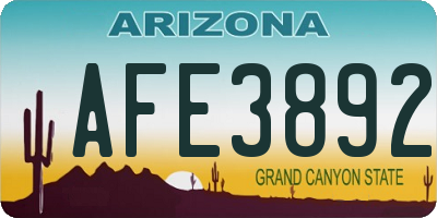 AZ license plate AFE3892