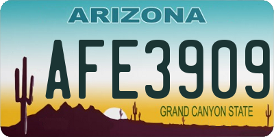 AZ license plate AFE3909