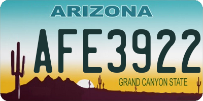 AZ license plate AFE3922