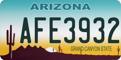 AZ license plate AFE3932
