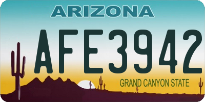 AZ license plate AFE3942