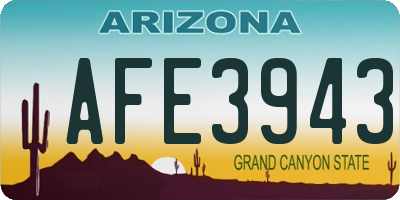 AZ license plate AFE3943
