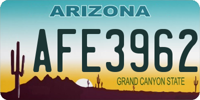 AZ license plate AFE3962
