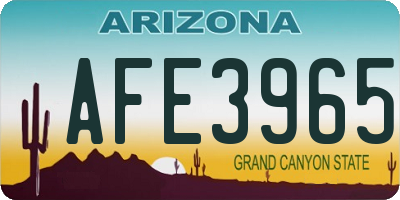 AZ license plate AFE3965