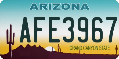 AZ license plate AFE3967