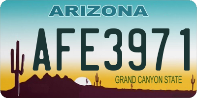 AZ license plate AFE3971