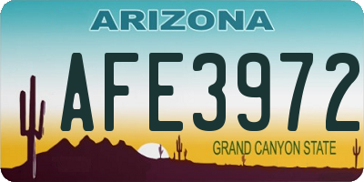 AZ license plate AFE3972