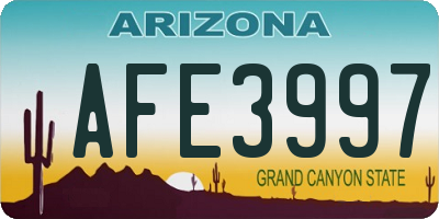 AZ license plate AFE3997