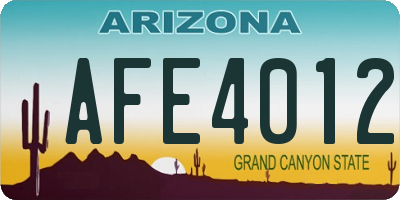 AZ license plate AFE4012