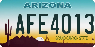 AZ license plate AFE4013