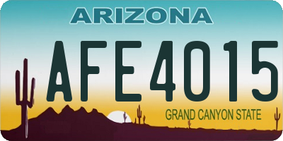 AZ license plate AFE4015