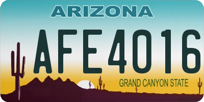 AZ license plate AFE4016