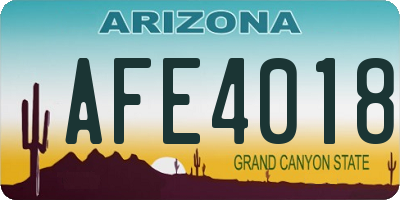 AZ license plate AFE4018
