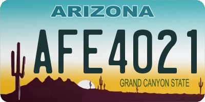AZ license plate AFE4021