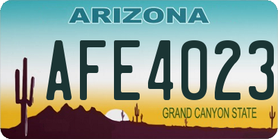 AZ license plate AFE4023