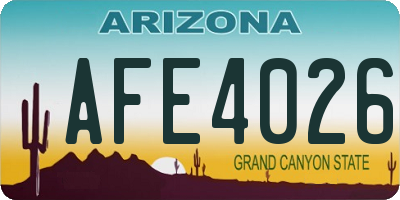 AZ license plate AFE4026