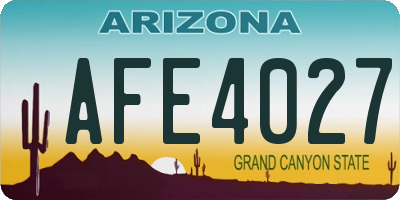 AZ license plate AFE4027