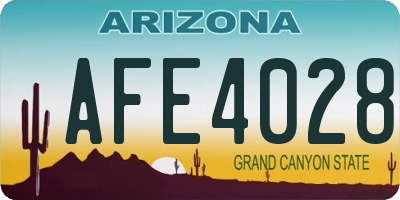 AZ license plate AFE4028