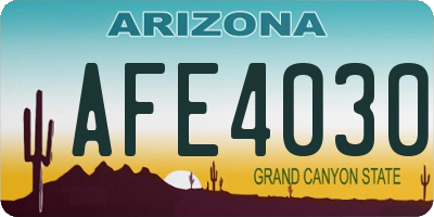 AZ license plate AFE4030
