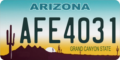 AZ license plate AFE4031
