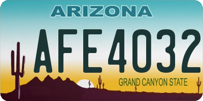 AZ license plate AFE4032