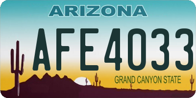 AZ license plate AFE4033